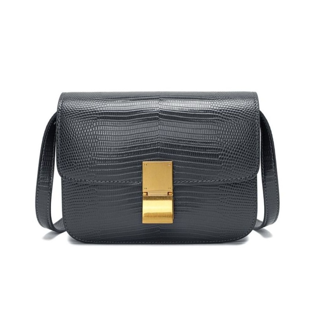 Tiffany & Fred Paris Leather Embossed crossbody purse in blue